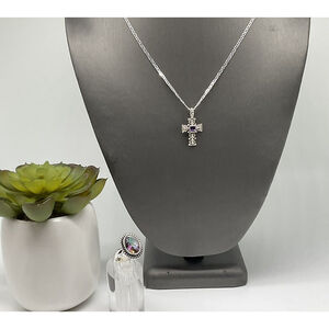 Juan Willie Navajo Native Sterling S. Amethyst Necklace Sz 9 Mystic Topaz Ring